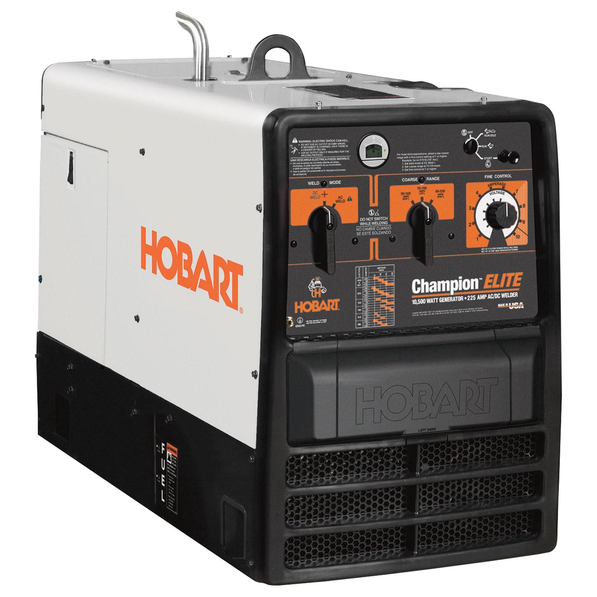 Hobart Champion Elite AC/DC Arc Welder/AC Generator with Kohler Engine — 225 Amp AC/210 Amp DC Welding Output, 11,000 Watts AC Power Output, Model# 500544